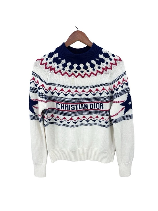 Dior | Sweaters | Christian Dior Sweater Alps Logo Fair Isle Knit